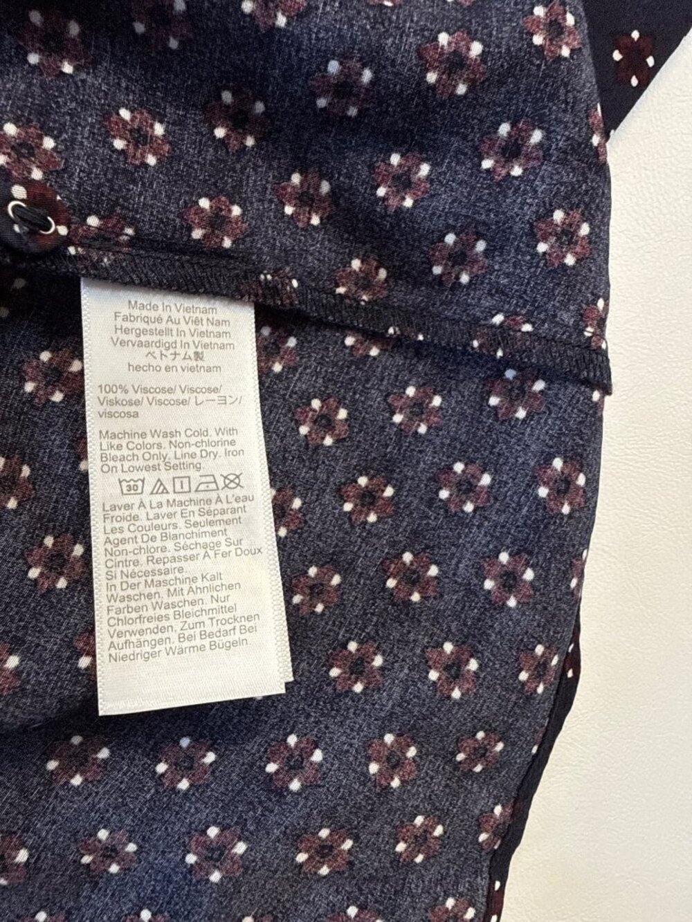 Madewell Ruched Midi Shirtdress~Size 0~Navy Foulard Easy Fit Print NWT L5 10 - Picture 9 of 9